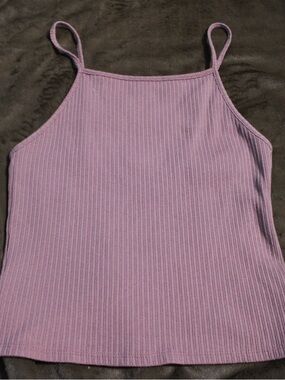 American Eagle Ribbed Spaghetti Strap Tank Top - Mauve Pink